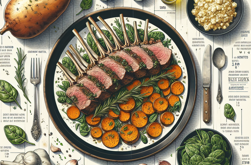 Carré d’Agneau aux Herbes et Gratin de Patates Douces