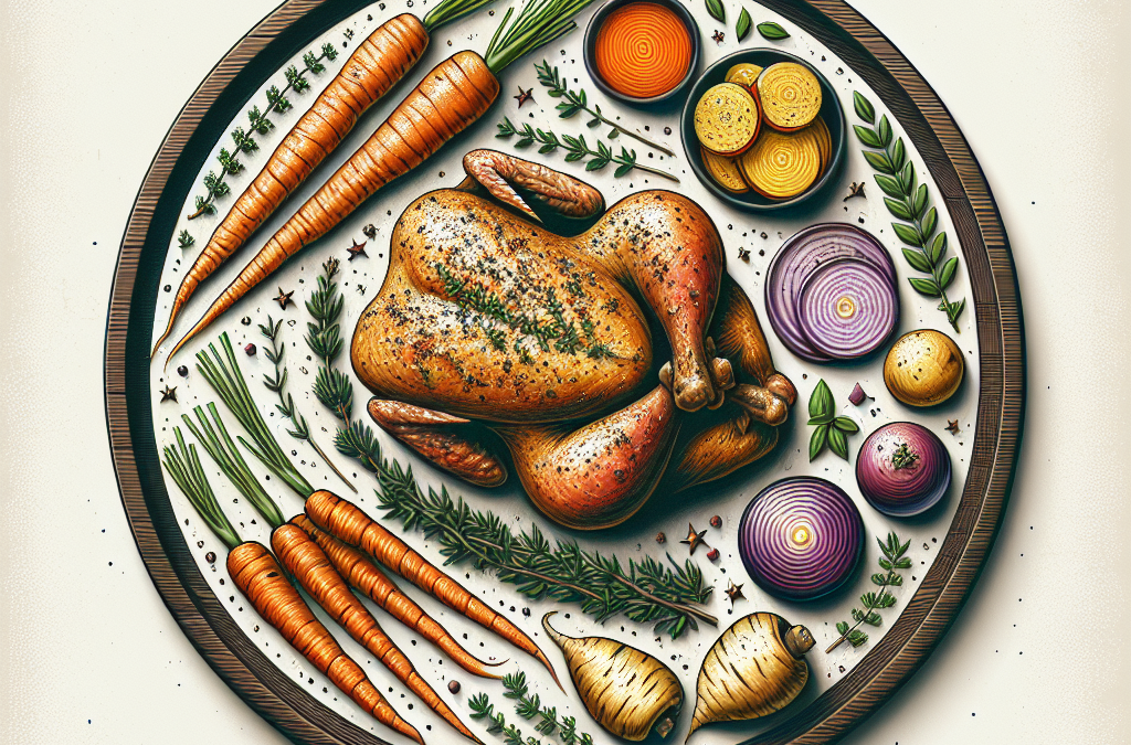Poulet Rôti aux Herbes et Légumes Racines