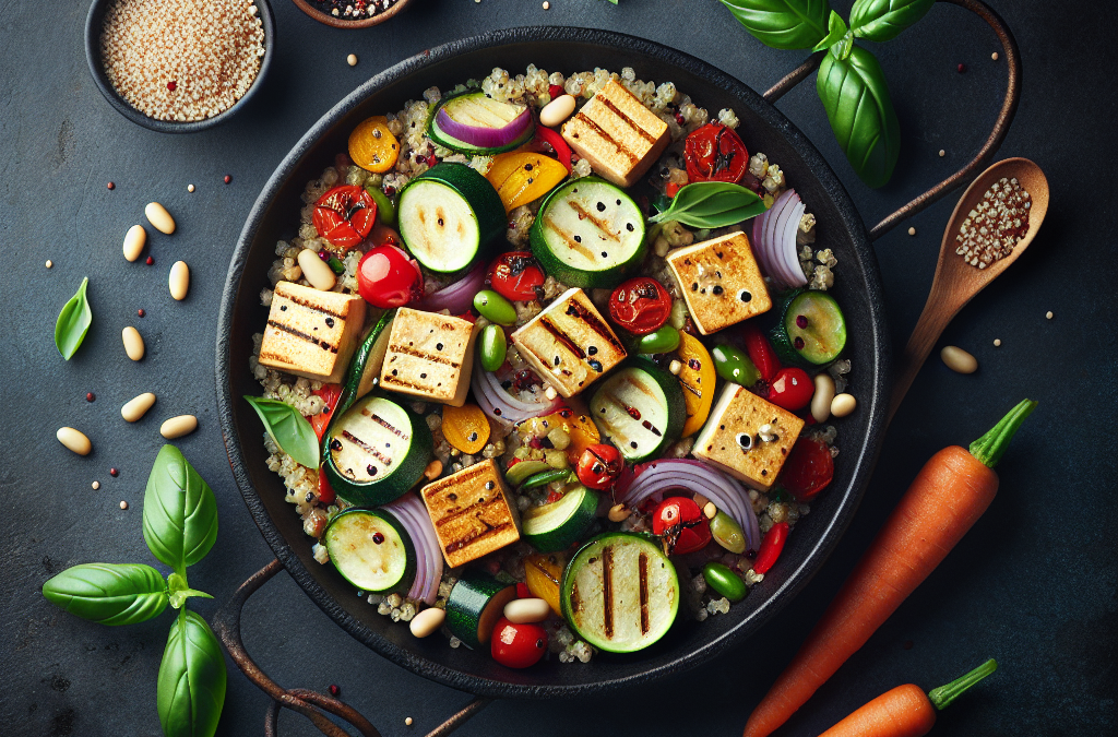 Tofu Grillé et Quinoa aux Légumes Croquants