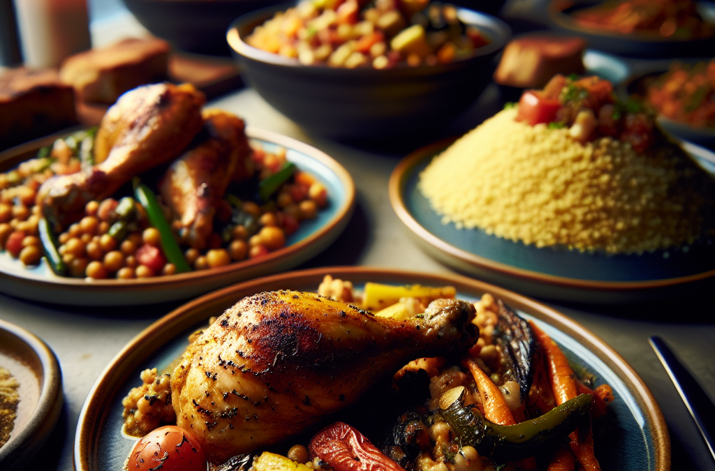 Cuisse de Poulet à la Provençale et Trio de Couscous aux Légumes