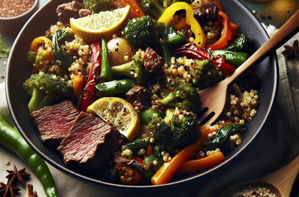 Sauté de Bœuf aux légumes croquants et quinoa aux épices douces