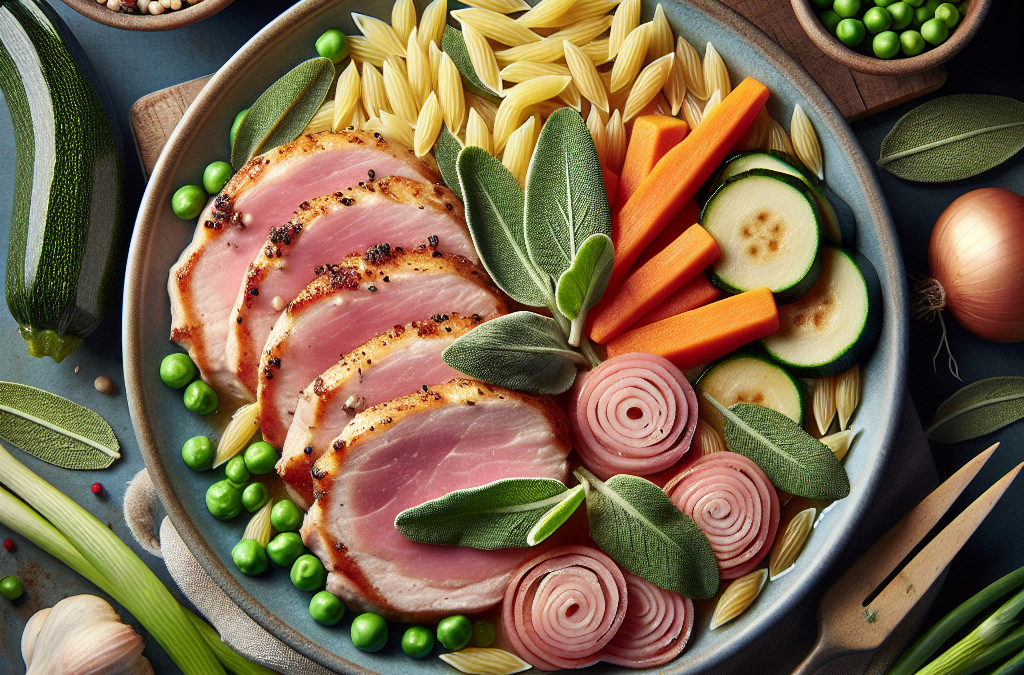 Escalopes de Poulet Façon Saltimbocca à la Sauge & Orzo aux Légumes de Printemps