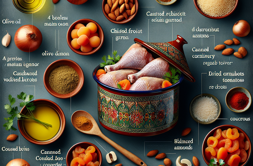 Tajine de Poulet aux Abricots & Amandes