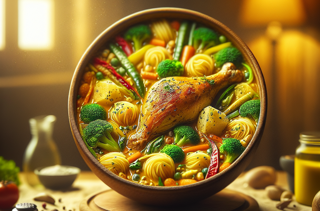 Poulet et Pâtes aux Légumes