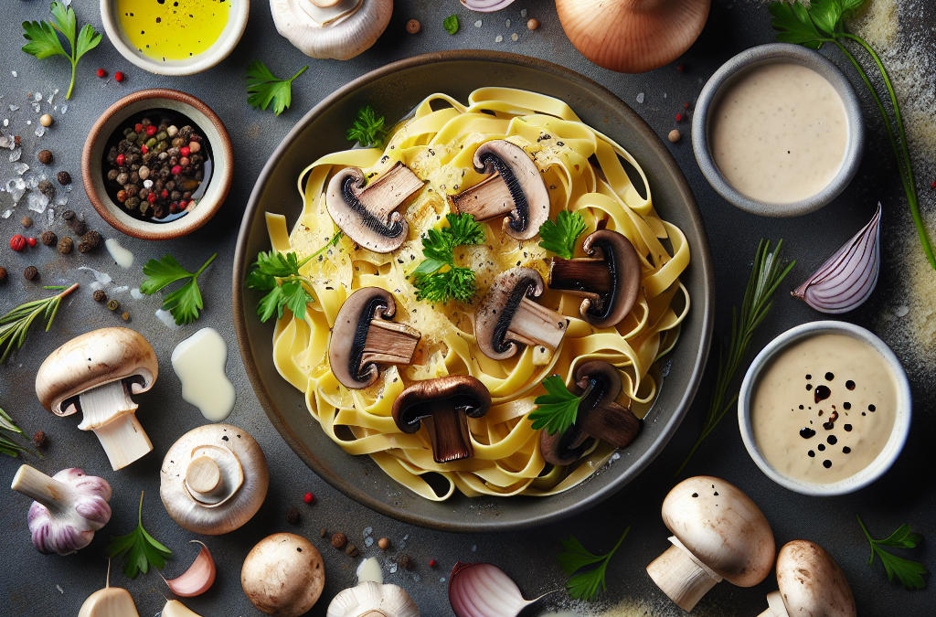 Tagliatelles aux Champignons et Crème de Balsamique