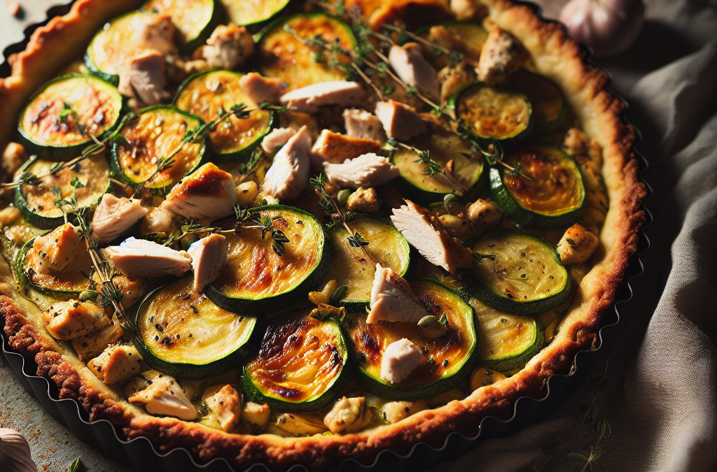 Tarte Rustique aux Courgettes et Poulet, Parfum de Thym